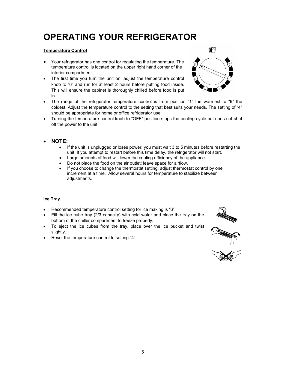 Operating your refrigerator | Magic Chef MCBR405B User Manual | Page 6 / 11