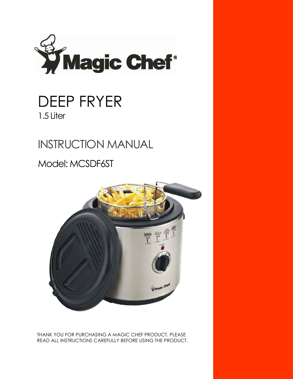 Magic Chef MCSDF6ST User Manual | 14 pages