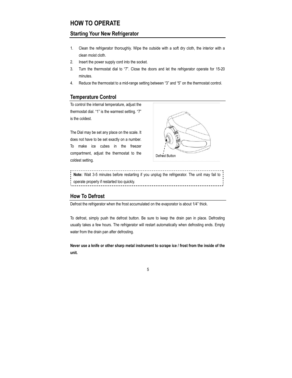 How to operate | Magic Chef MCBR445B1 User Manual | Page 6 / 11