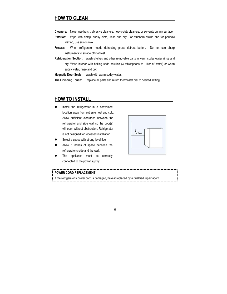 How to clean, How to install | Magic Chef MCBR445B1 User Manual | Page 7 / 11