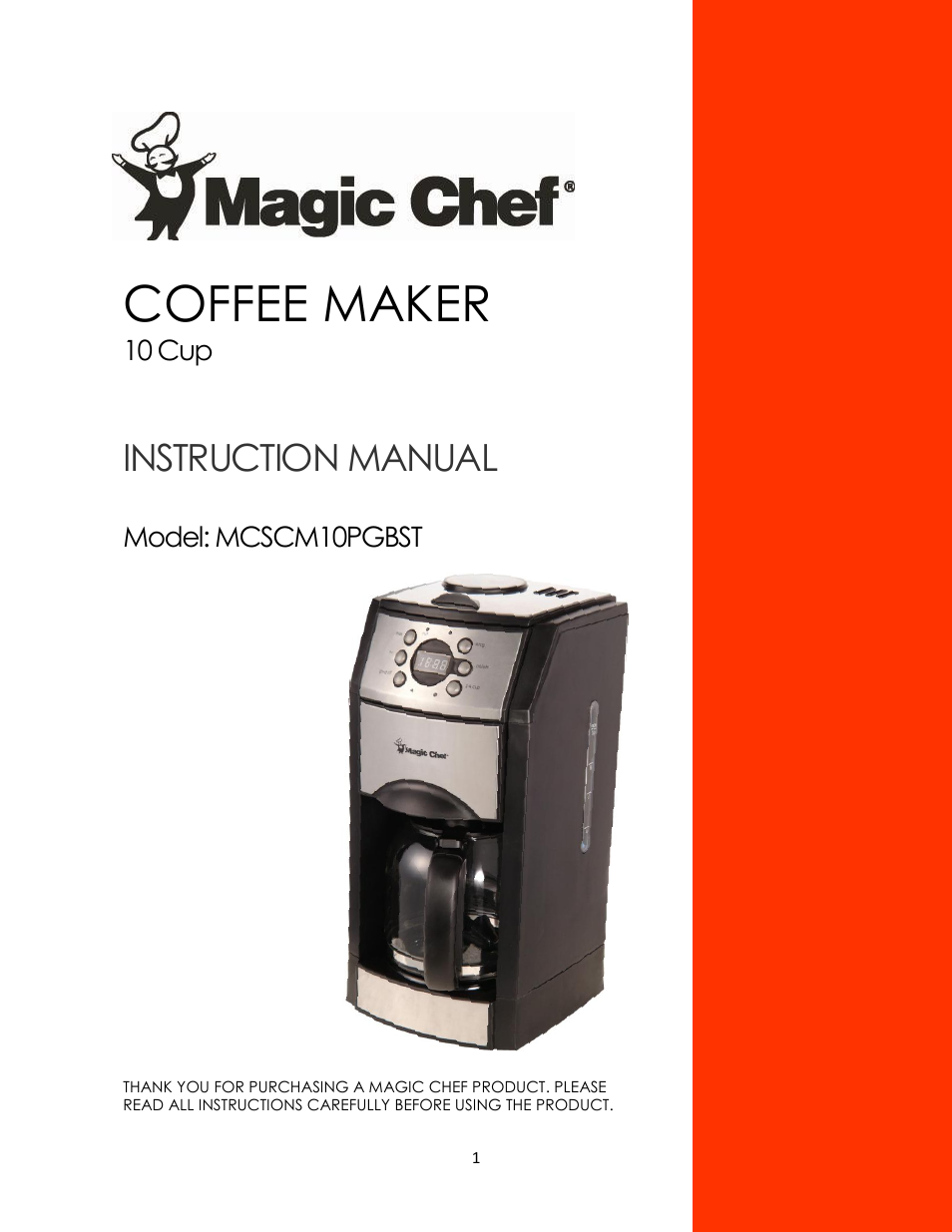 Magic Chef MCSCM10PGBST User Manual | 12 pages