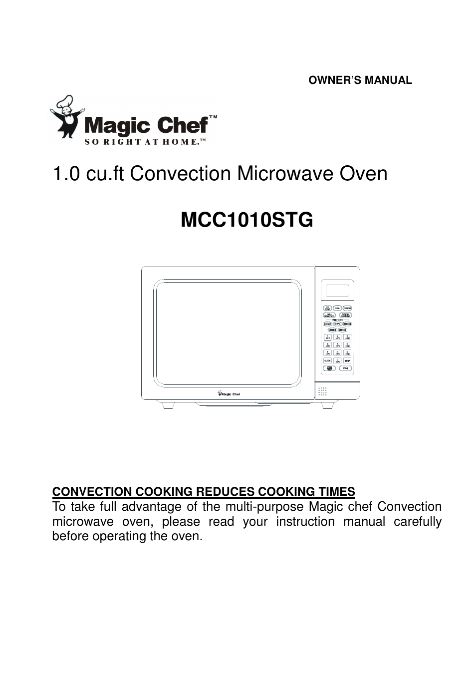 Magic Chef MCC1010STG User Manual | 21 pages