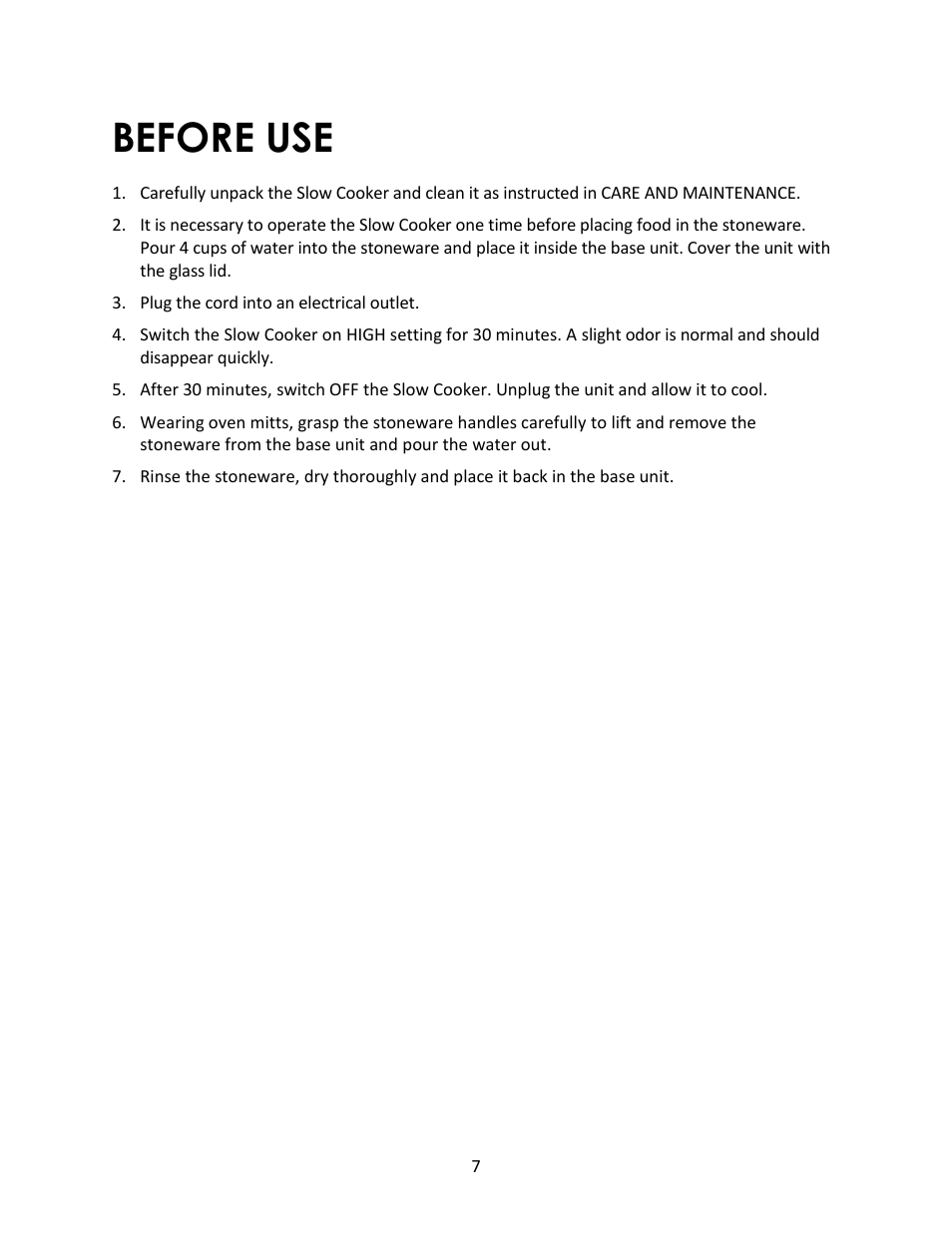 Before use | Magic Chef MCSSC5ST User Manual | Page 7 / 11