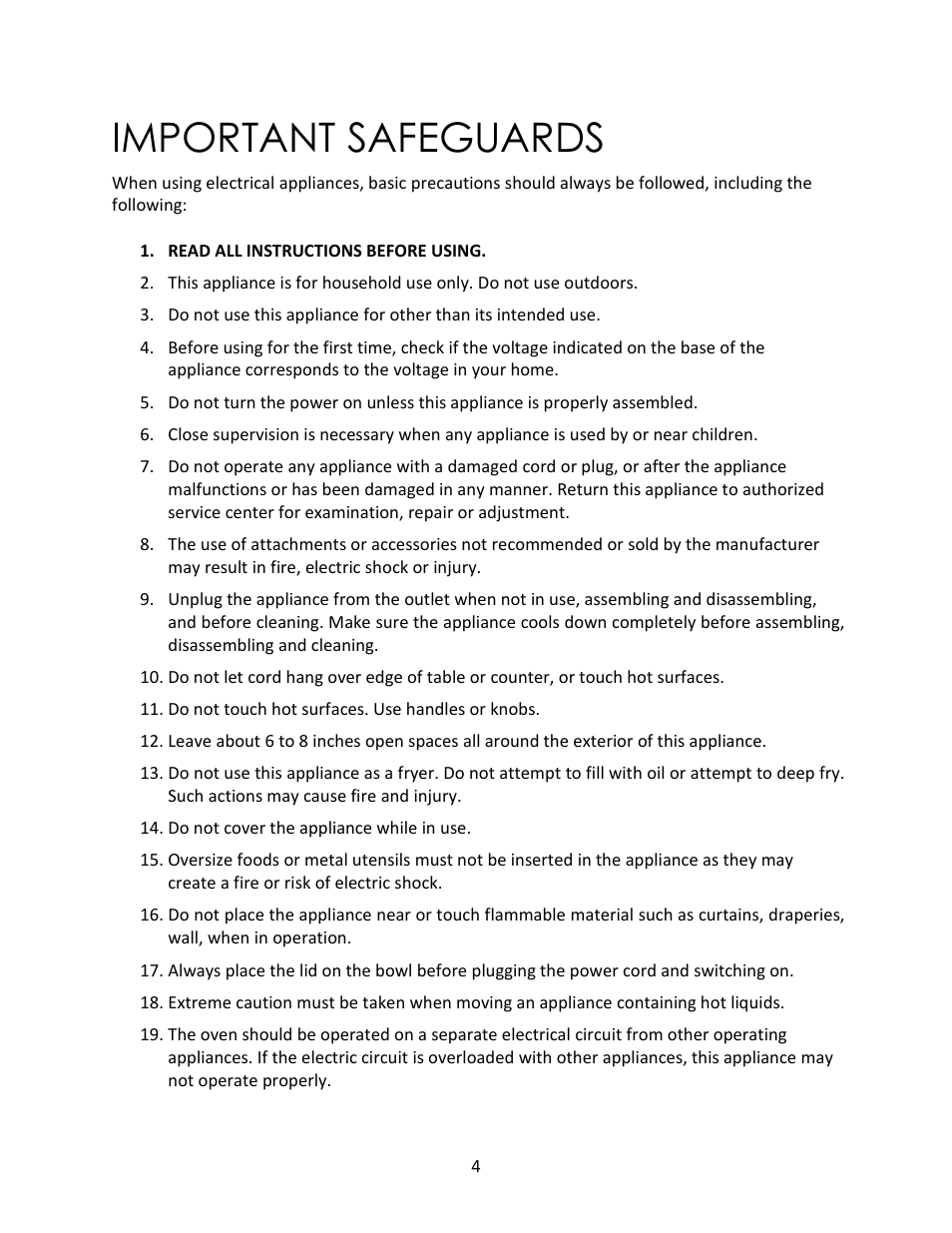 Important safeguards | Magic Chef MCSGC12B User Manual | Page 4 / 14