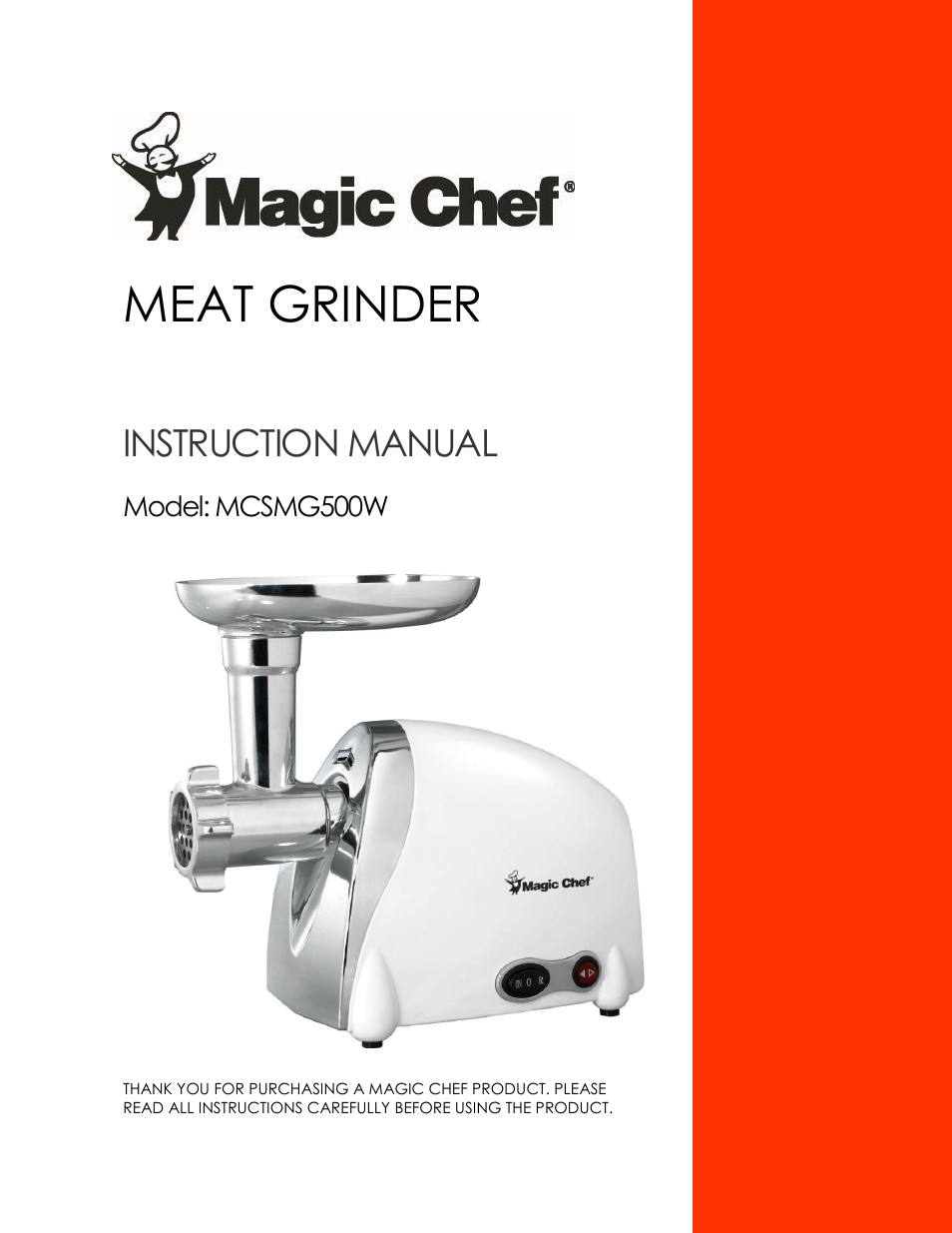 Magic Chef MCSMG500W User Manual | 11 pages