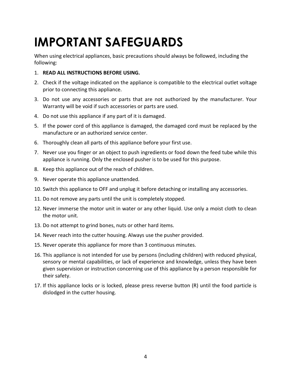 Important safeguards | Magic Chef MCSMG500W User Manual | Page 4 / 11
