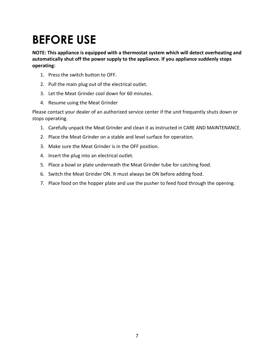 Before use | Magic Chef MCSMG500W User Manual | Page 7 / 11