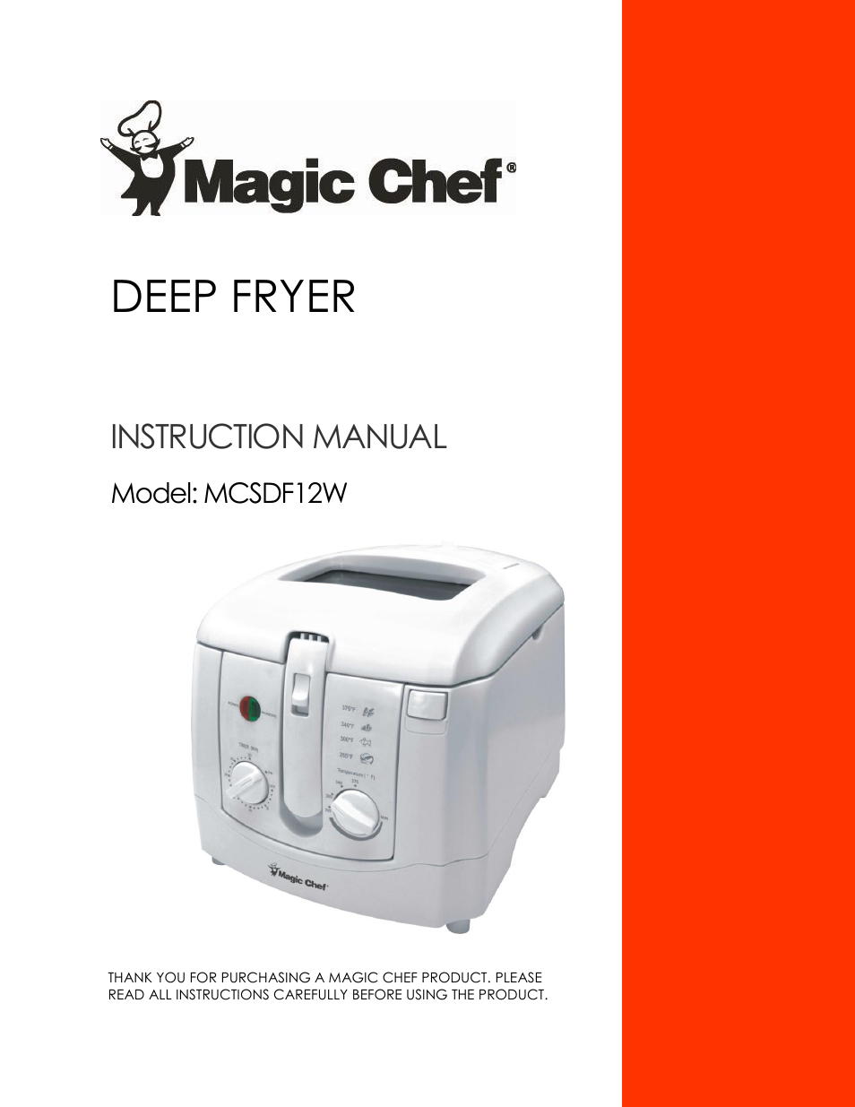 Magic Chef MCSDF12W User Manual | 13 pages