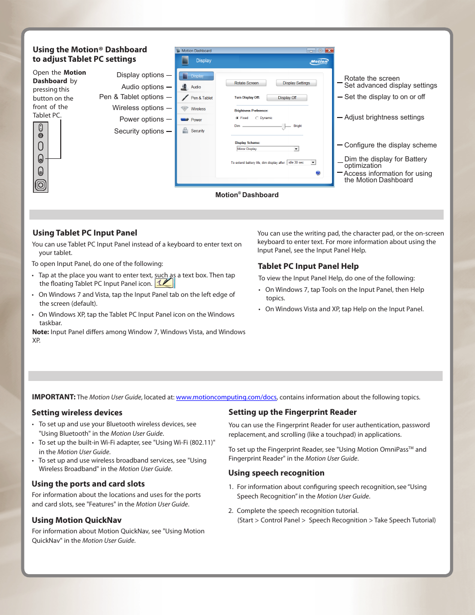 Motion Computing J3400 User Manual | Page 2 / 2