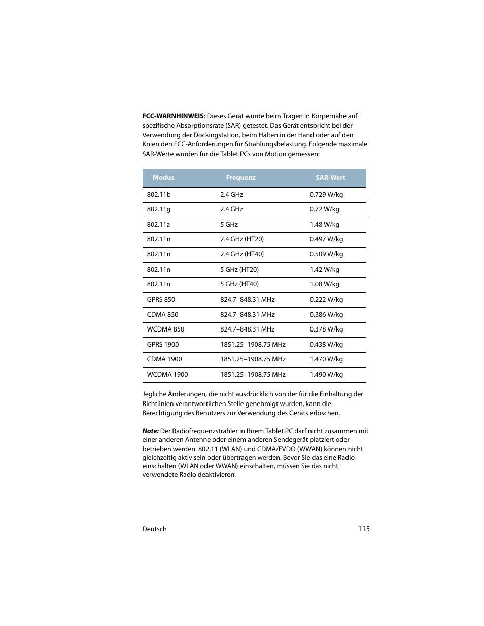 Motion Computing J3400 MDC001 User Manual | Page 115 / 183