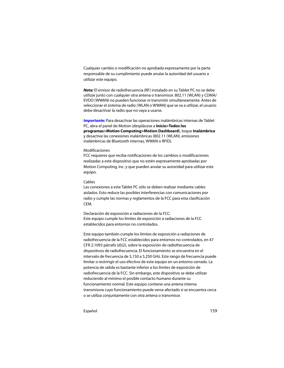 Motion Computing J3400 MDC001 User Manual | Page 159 / 183