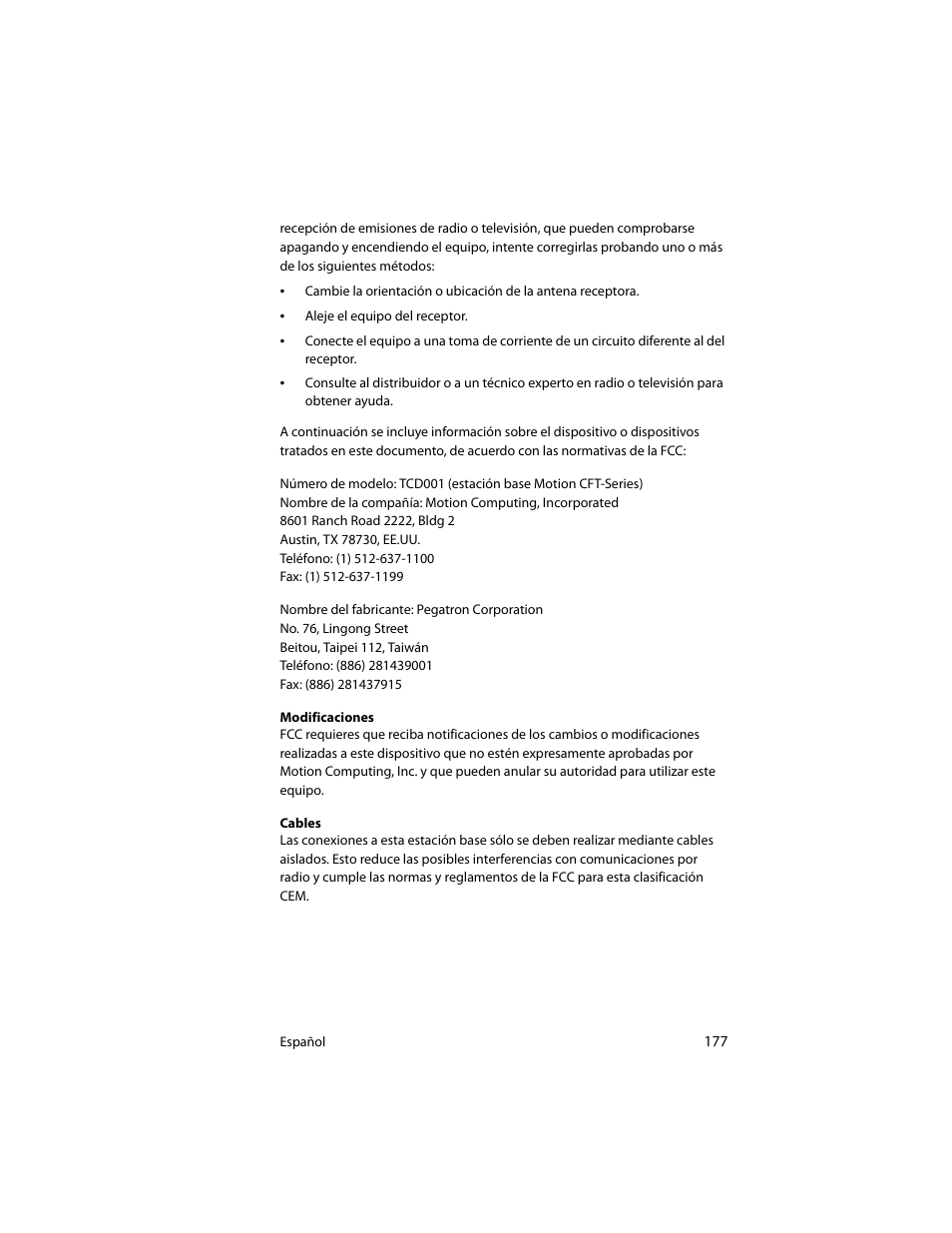 Motion Computing J3400 MDC001 User Manual | Page 177 / 183
