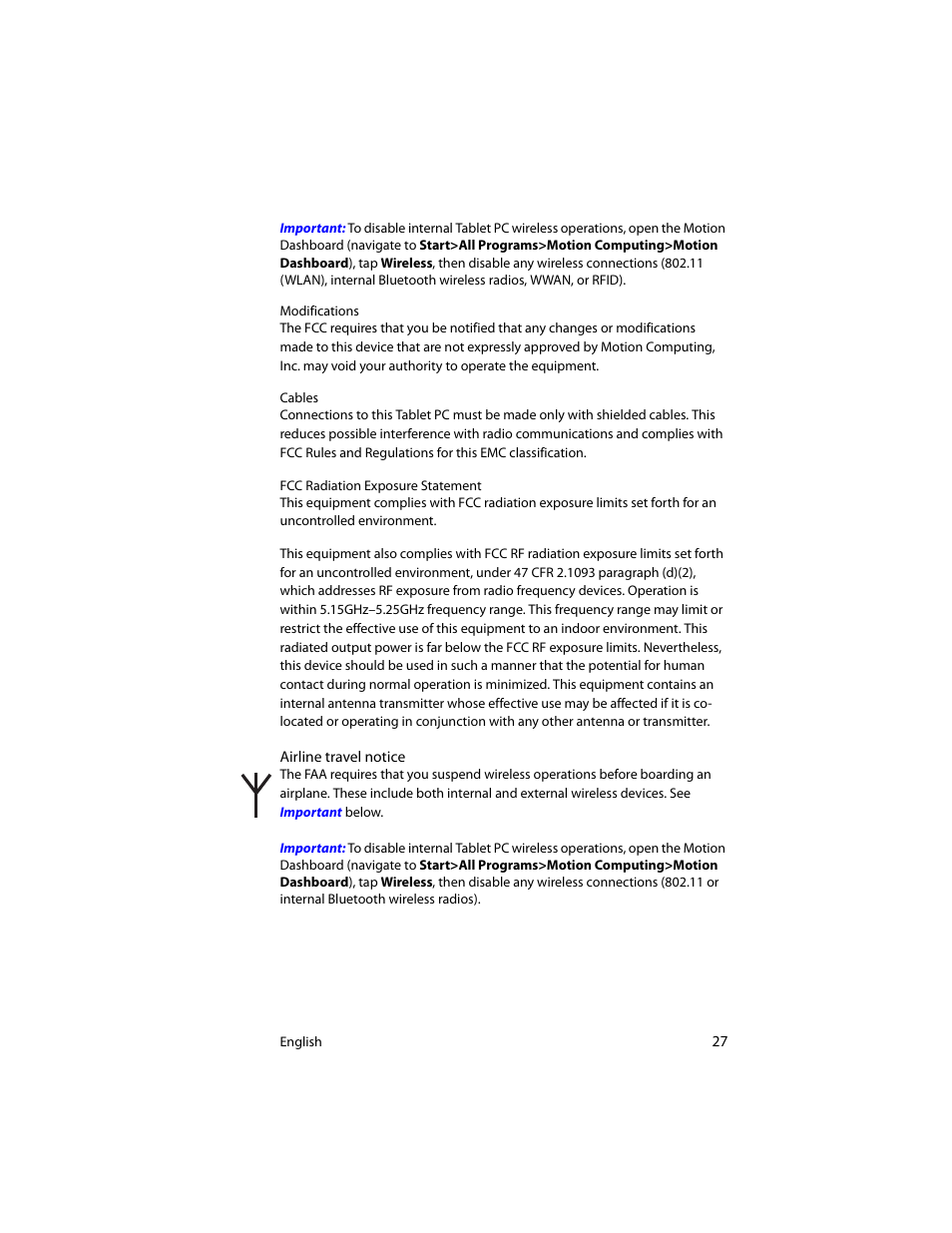 Motion Computing J3400 MDC001 User Manual | Page 27 / 183