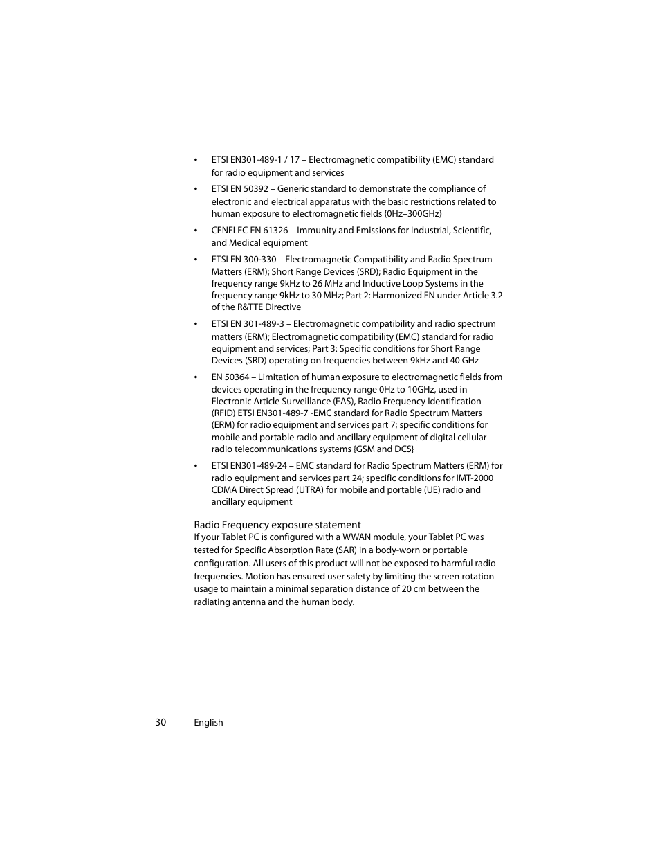Motion Computing J3400 MDC001 User Manual | Page 30 / 183