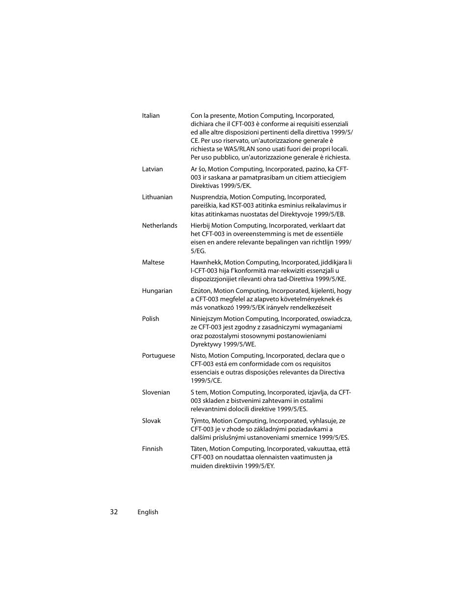 Motion Computing J3400 MDC001 User Manual | Page 32 / 183