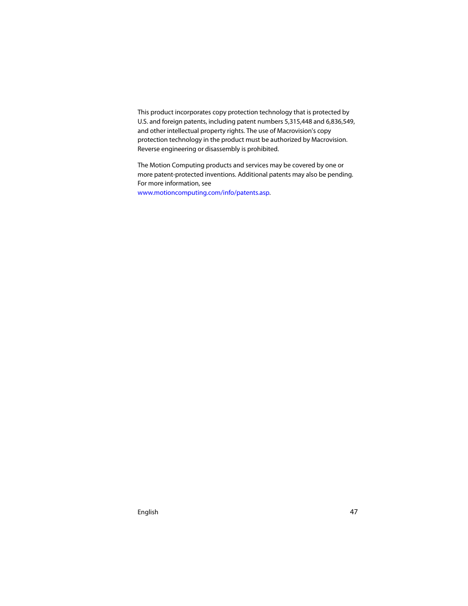 Motion Computing J3400 MDC001 User Manual | Page 47 / 183