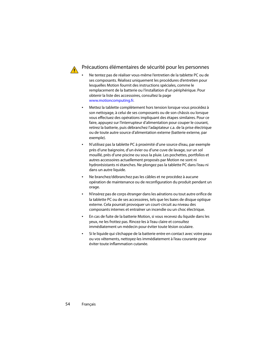 Motion Computing J3400 MDC001 User Manual | Page 54 / 183