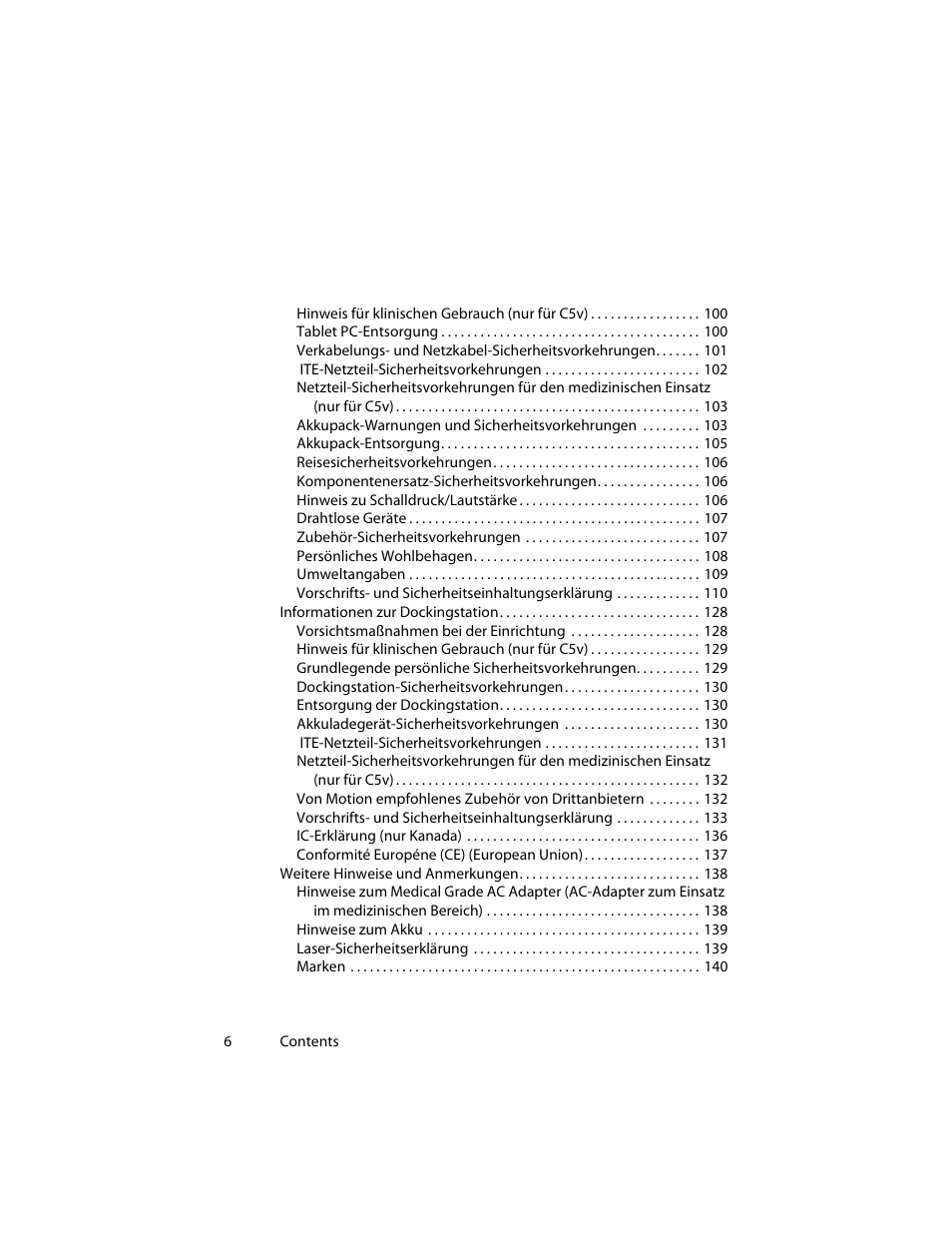 Motion Computing J3400 MDC001 User Manual | Page 6 / 183