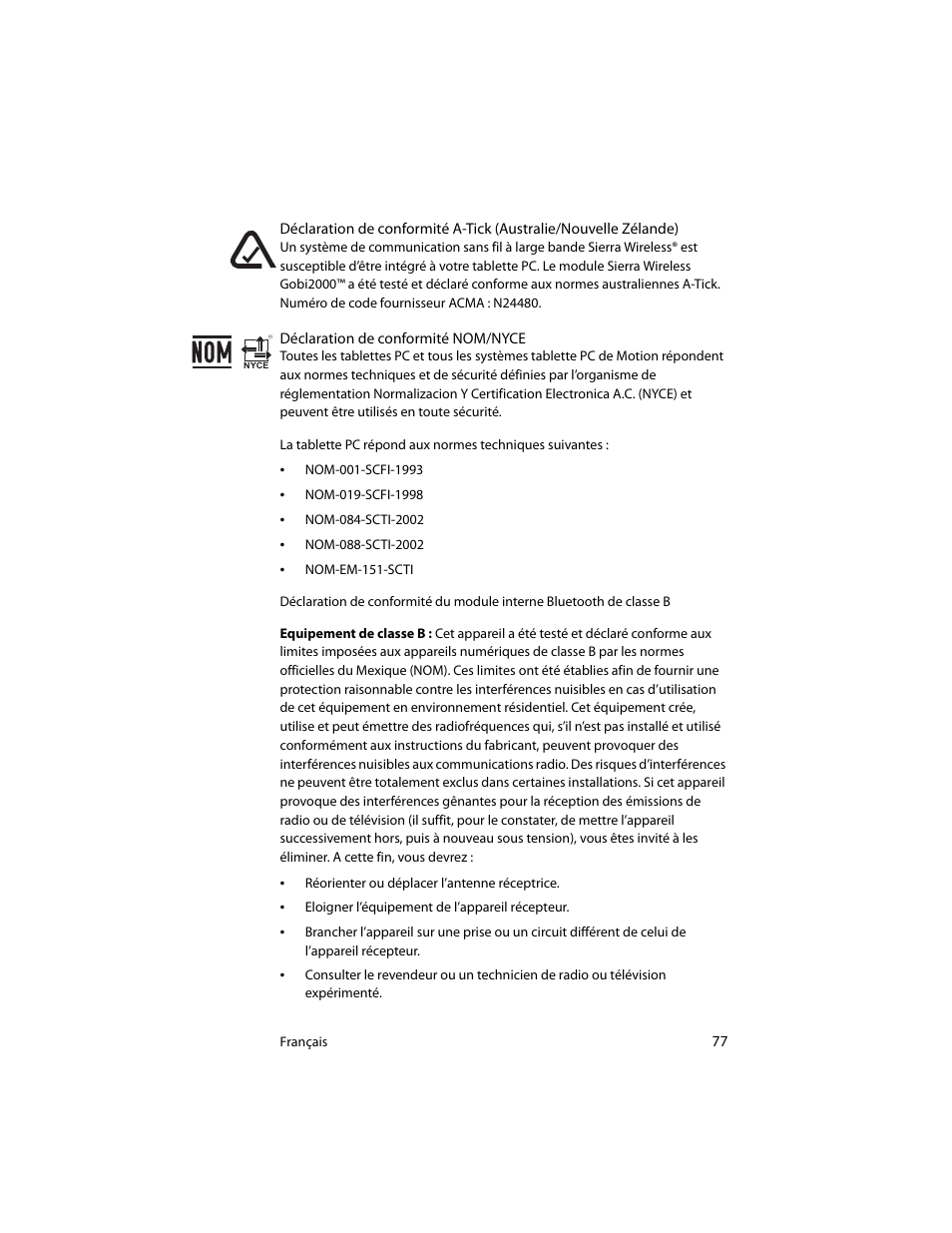 Motion Computing J3400 MDC001 User Manual | Page 77 / 183