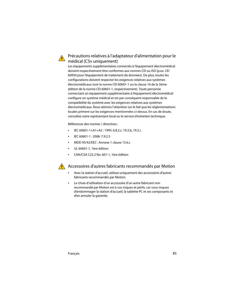 C5v uniquement) | Motion Computing J3400 MDC001 User Manual | Page 85 / 183