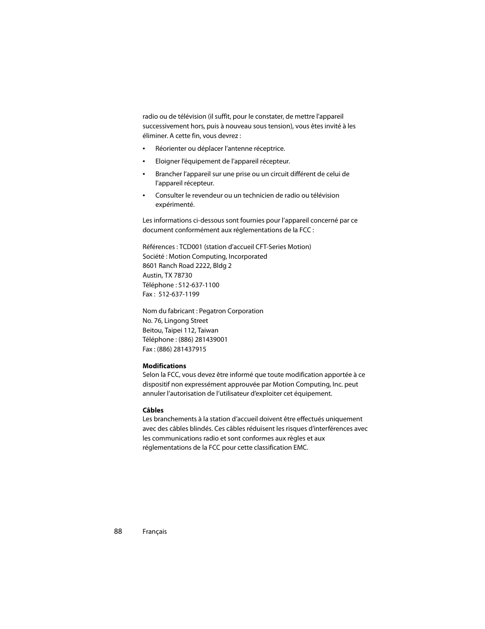 Motion Computing J3400 MDC001 User Manual | Page 88 / 183
