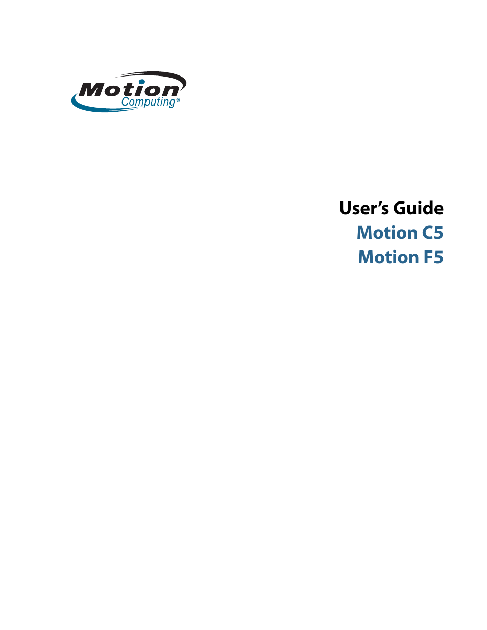 Motion Computing MOTION C5 User Manual | 86 pages