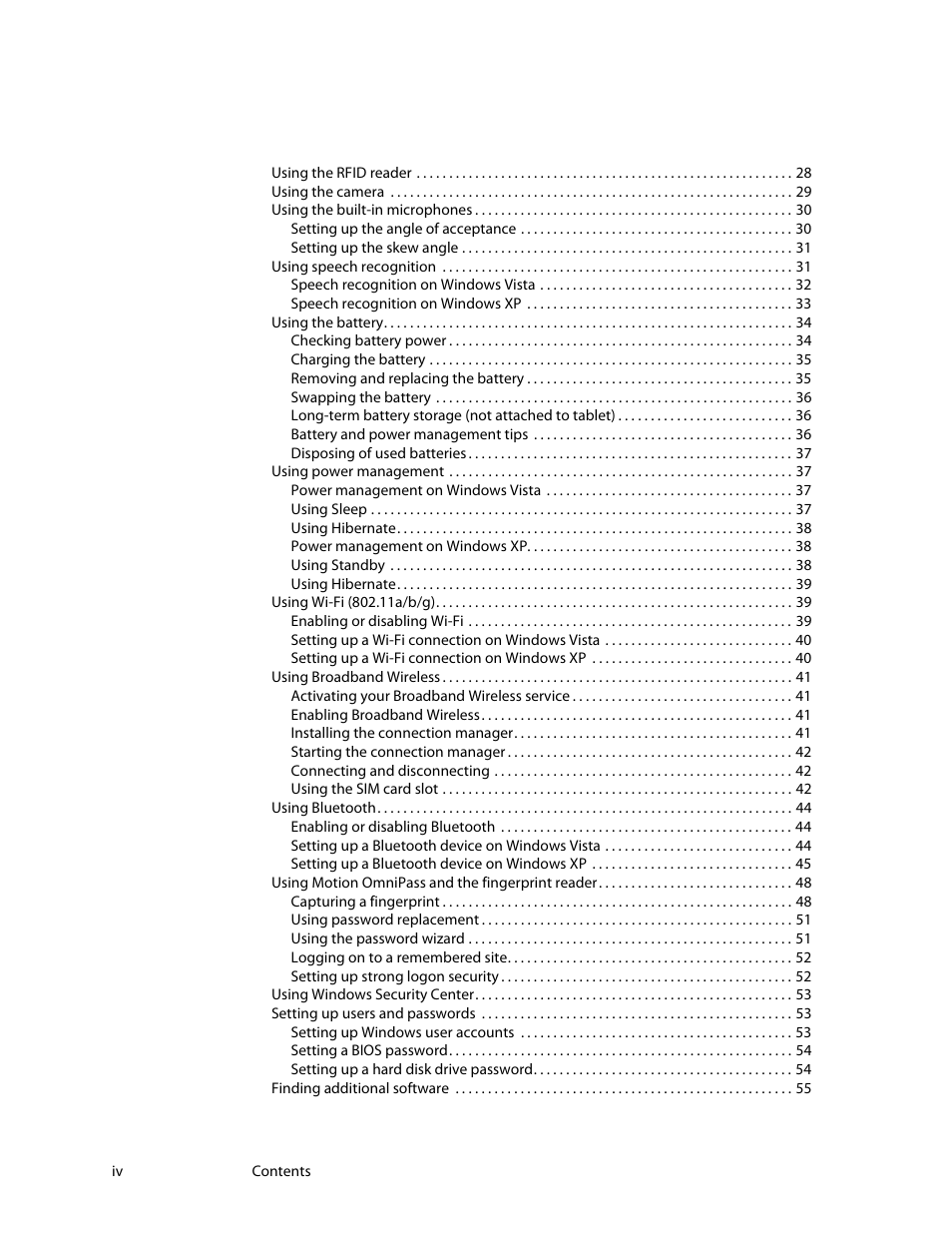 Motion Computing MOTION C5 User Manual | Page 4 / 86