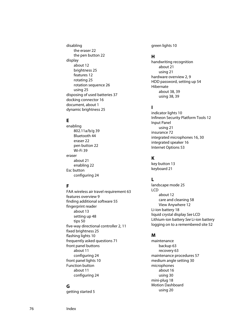 Motion Computing MOTION C5 User Manual | Page 84 / 86