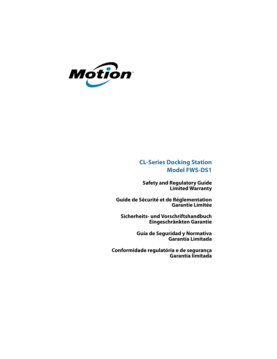 Motion Computing FWS-DS1 User Manual | 33 pages