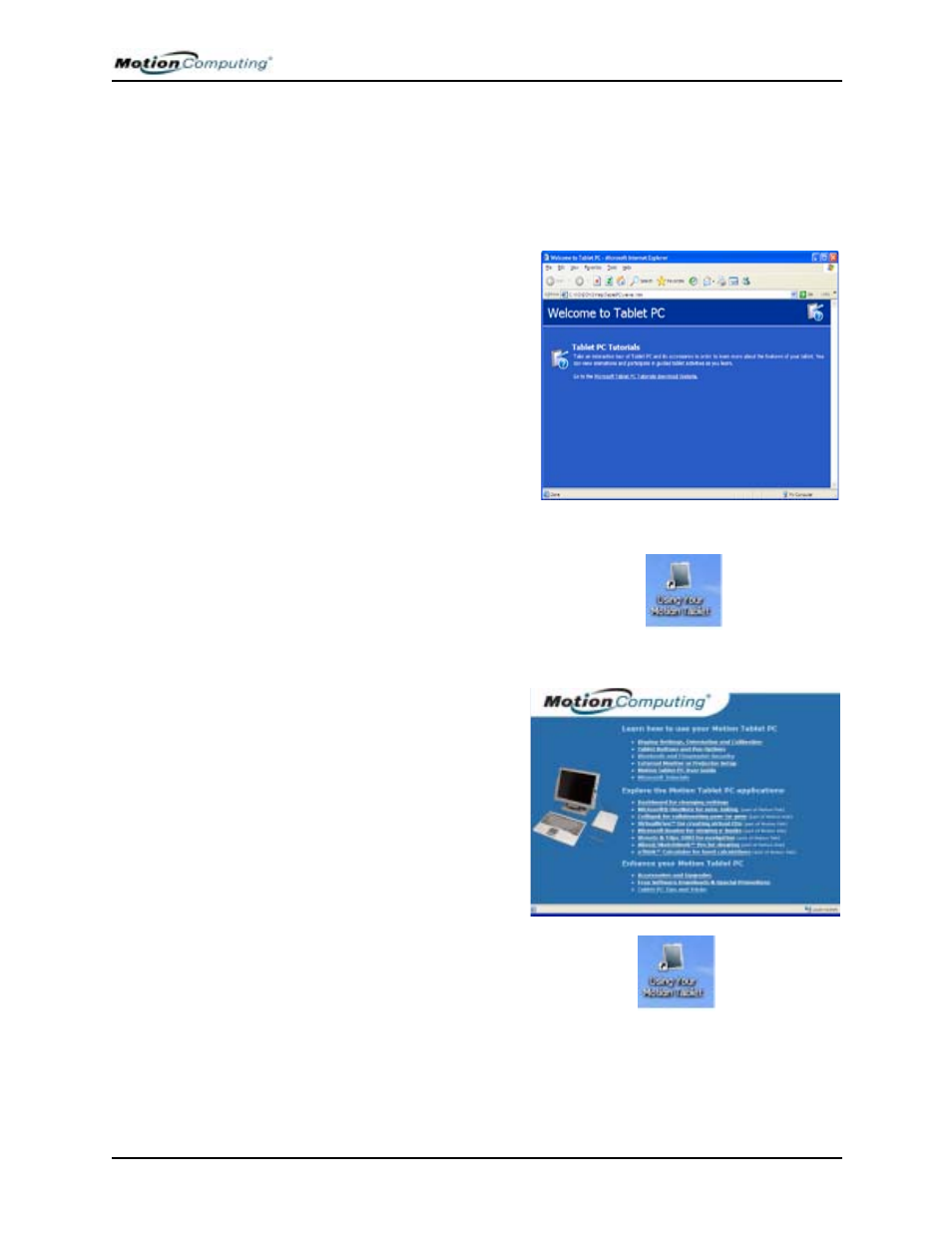 Complete the microsoft tablet pc tutorials | Motion Computing M1400 User Manual | Page 12 / 105