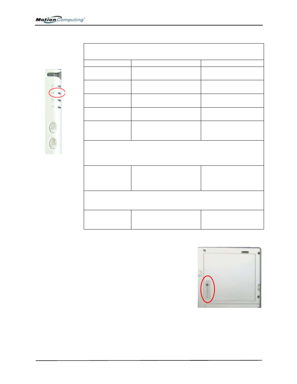Battery status gauge | Motion Computing M1400 User Manual | Page 22 / 105