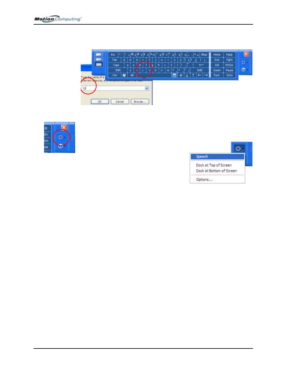 Tip tools and options menu, Microsoft security, Windows security system components overview | Motion Computing M1400 User Manual | Page 33 / 105