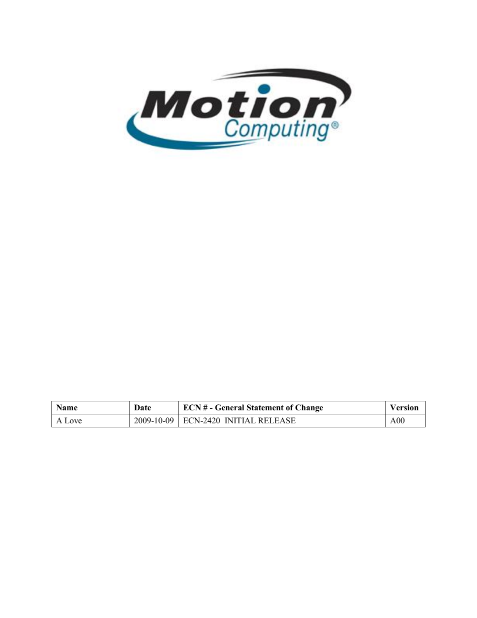 Motion Computing 002-15-0010 User Manual | 26 pages