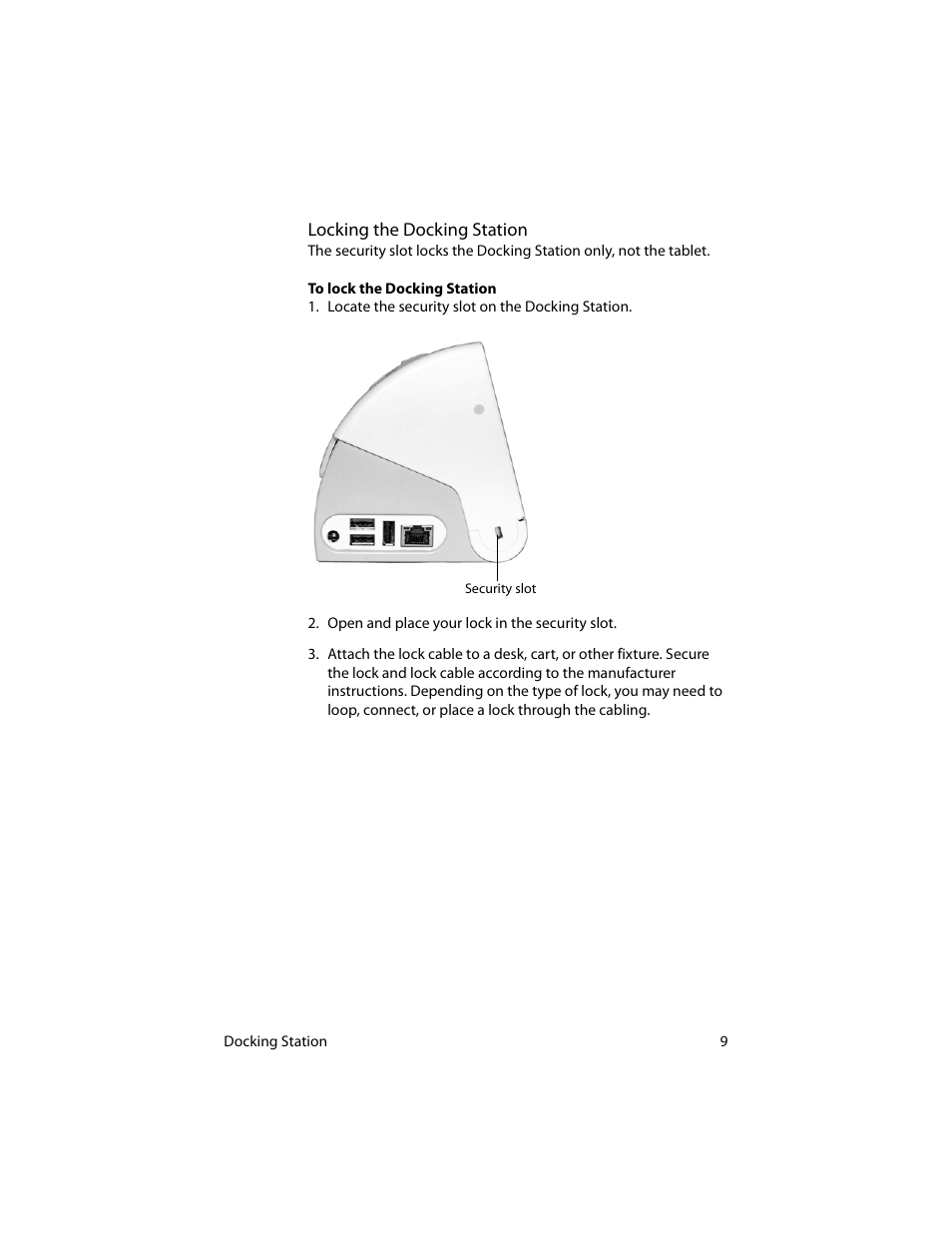 Locking the docking station | Motion Computing MotionTM C5 User Manual | Page 17 / 78
