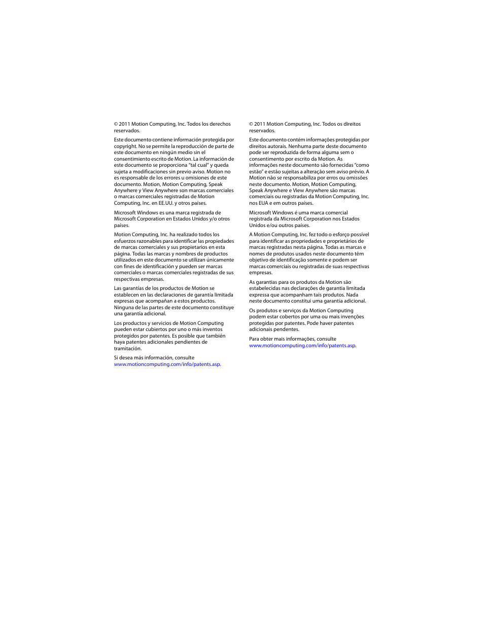Motion Computing MotionTM C5 User Manual | Page 3 / 78