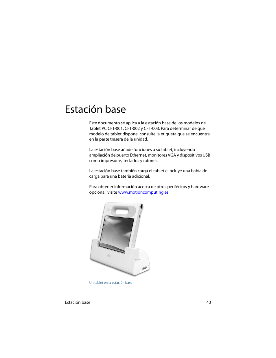 Estación base | Motion Computing MotionTM C5 User Manual | Page 51 / 78