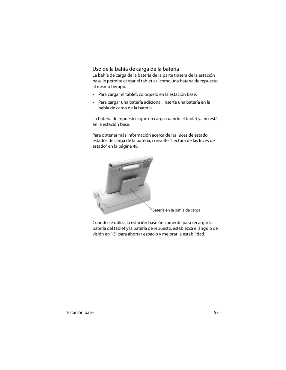 Uso de la bahía de carga de la batería | Motion Computing MotionTM C5 User Manual | Page 61 / 78