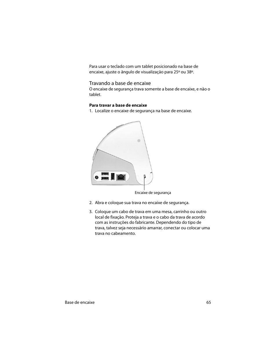 Travando a base de encaixe | Motion Computing MotionTM C5 User Manual | Page 73 / 78