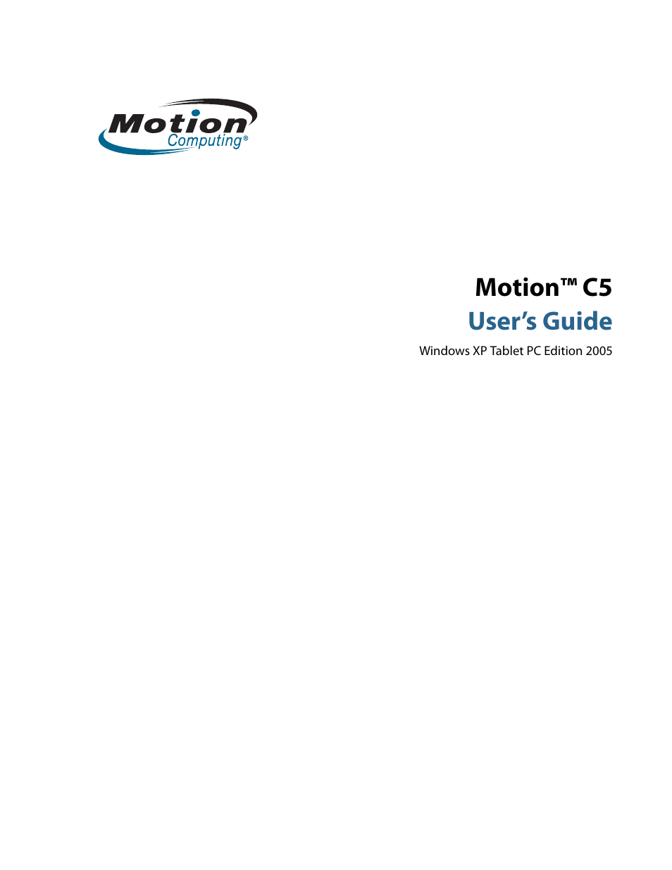 Motion Computing C5 User Manual | 66 pages