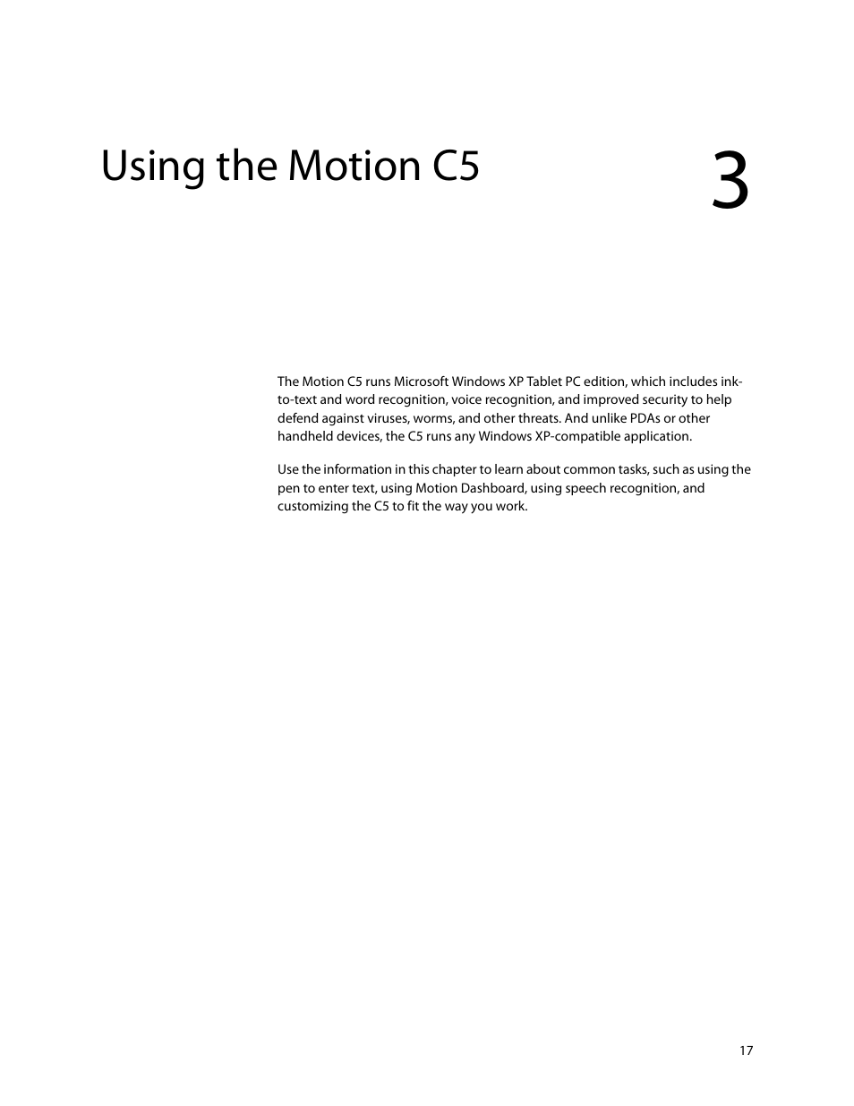 Using the motion c5 | Motion Computing C5 User Manual | Page 19 / 66