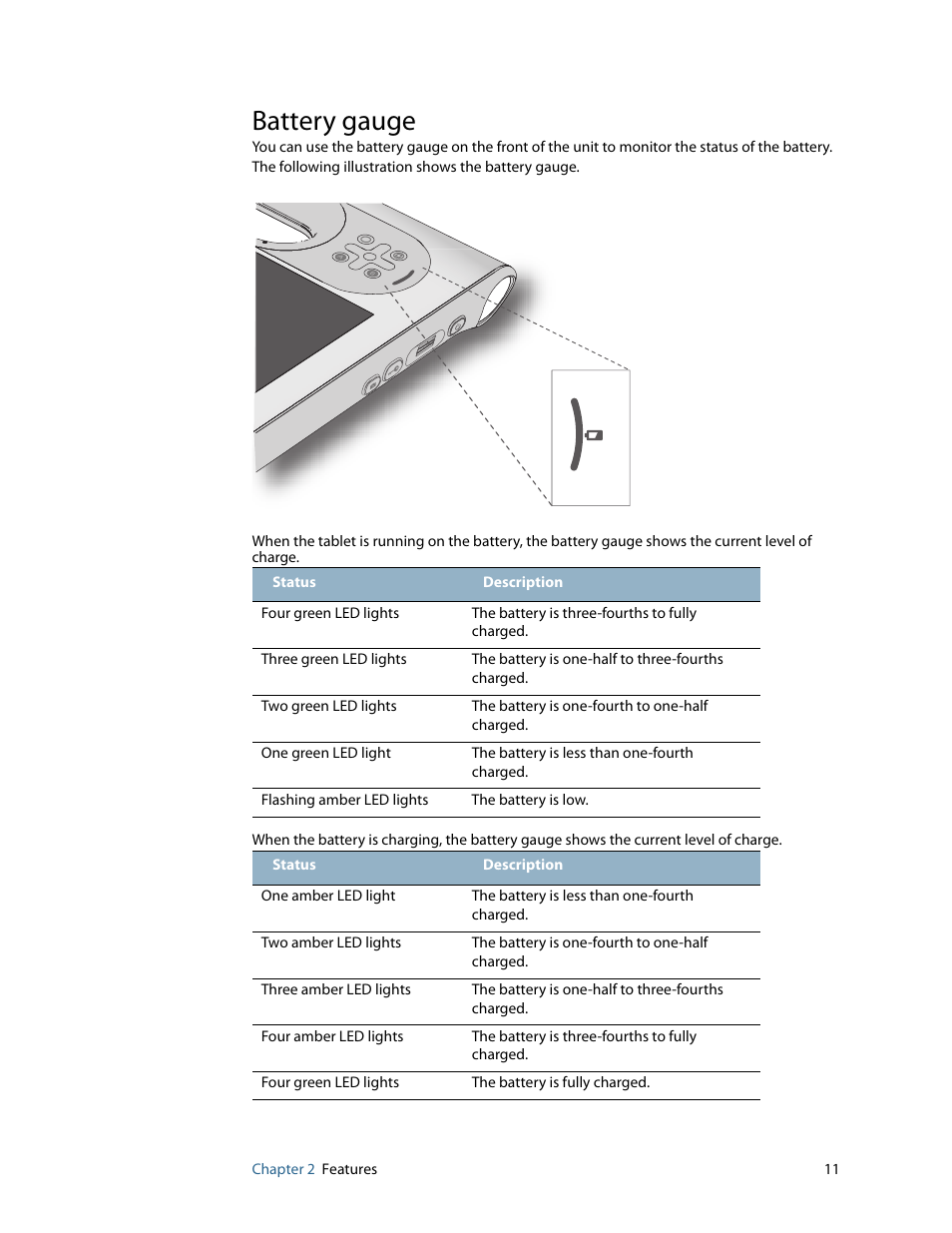 Battery gauge | Motion Computing F5 User Manual | Page 17 / 78