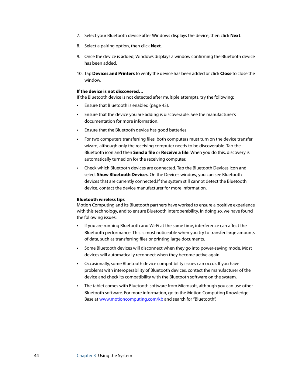 Motion Computing F5 User Manual | Page 50 / 78