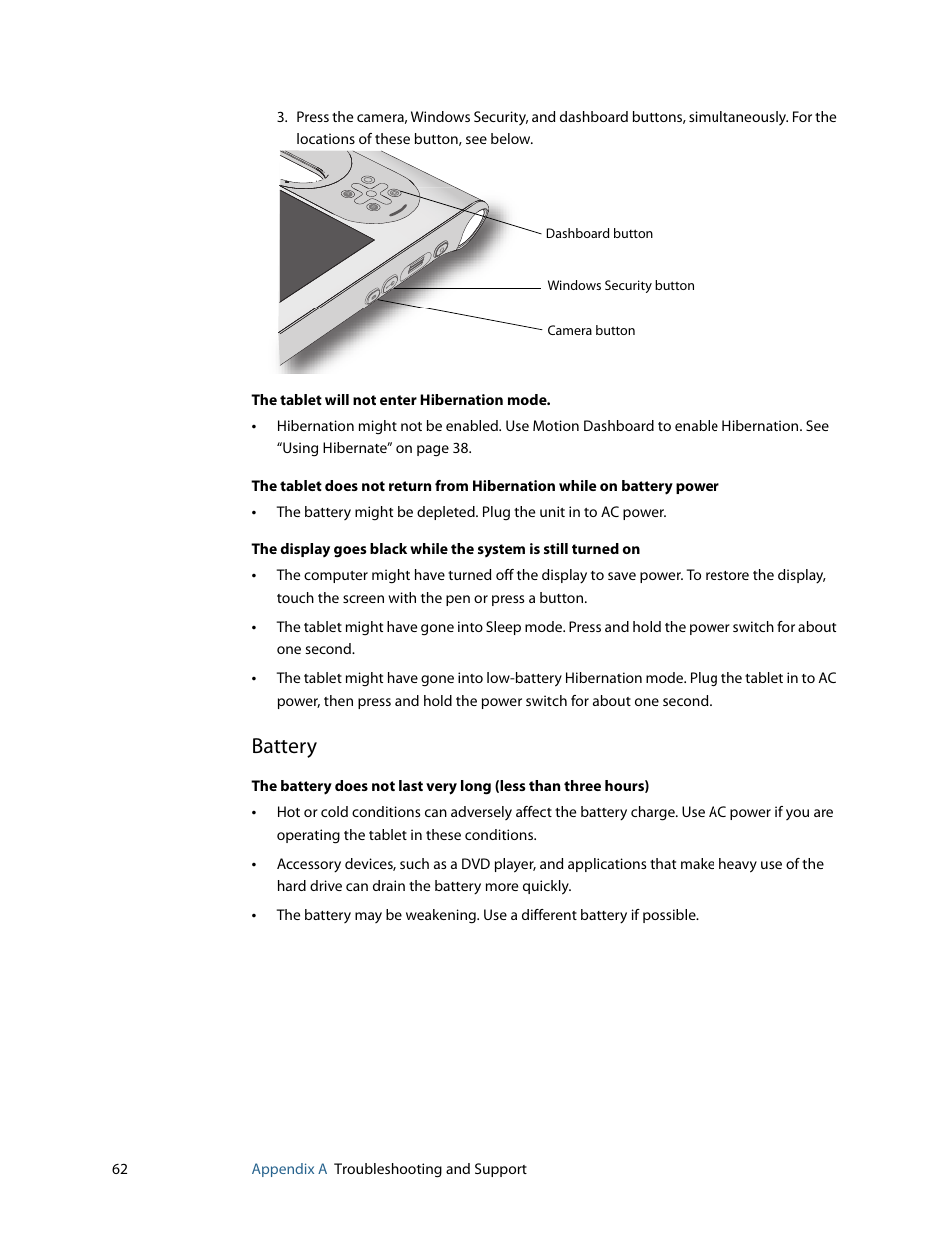 Battery | Motion Computing F5 User Manual | Page 68 / 78