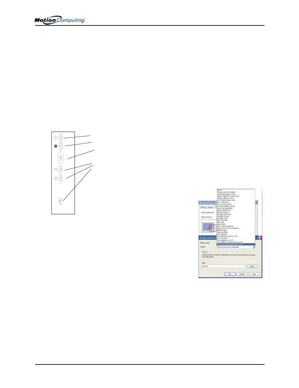 Customizing buttons | Motion Computing M1200 User Manual | Page 43 / 84