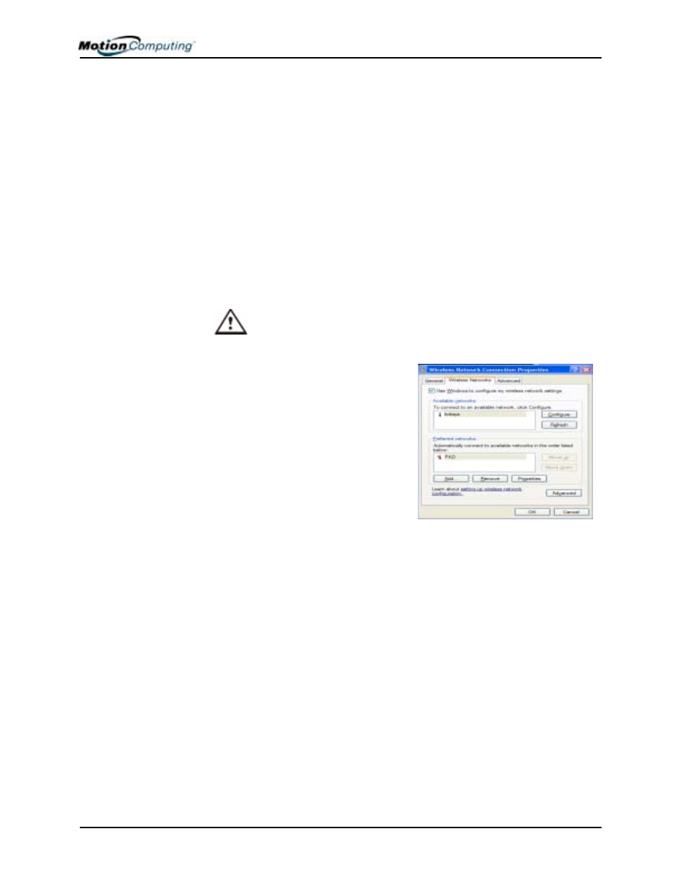 Setting up a wireless connection | Motion Computing M1200 User Manual | Page 52 / 84