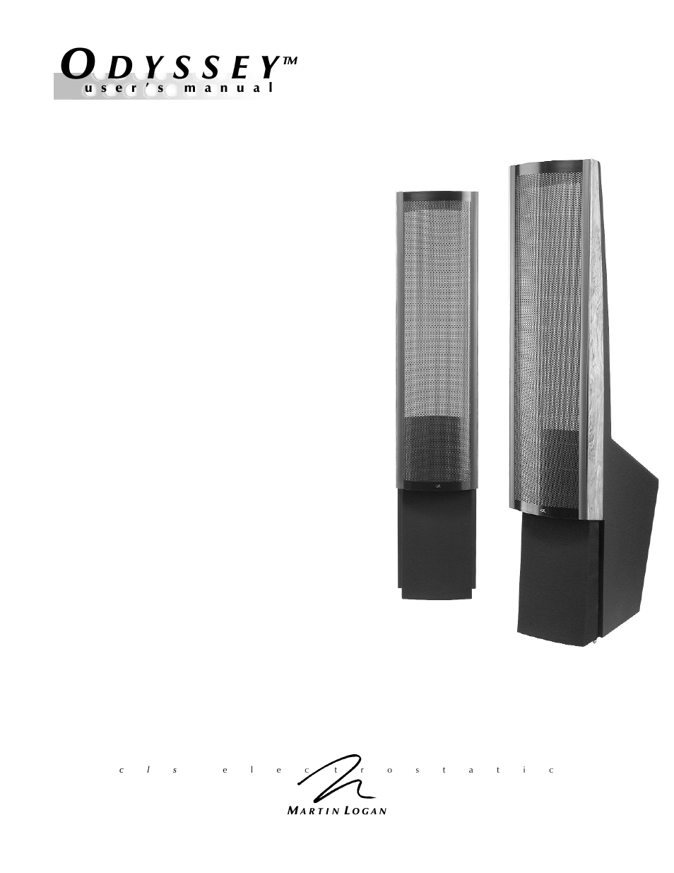 MartinLogan Odyssey User Manual | 28 pages