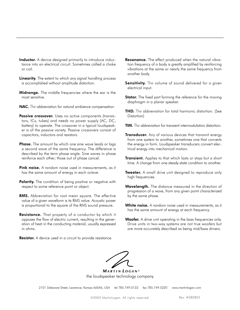 MartinLogan Ticket User Manual | Page 12 / 12