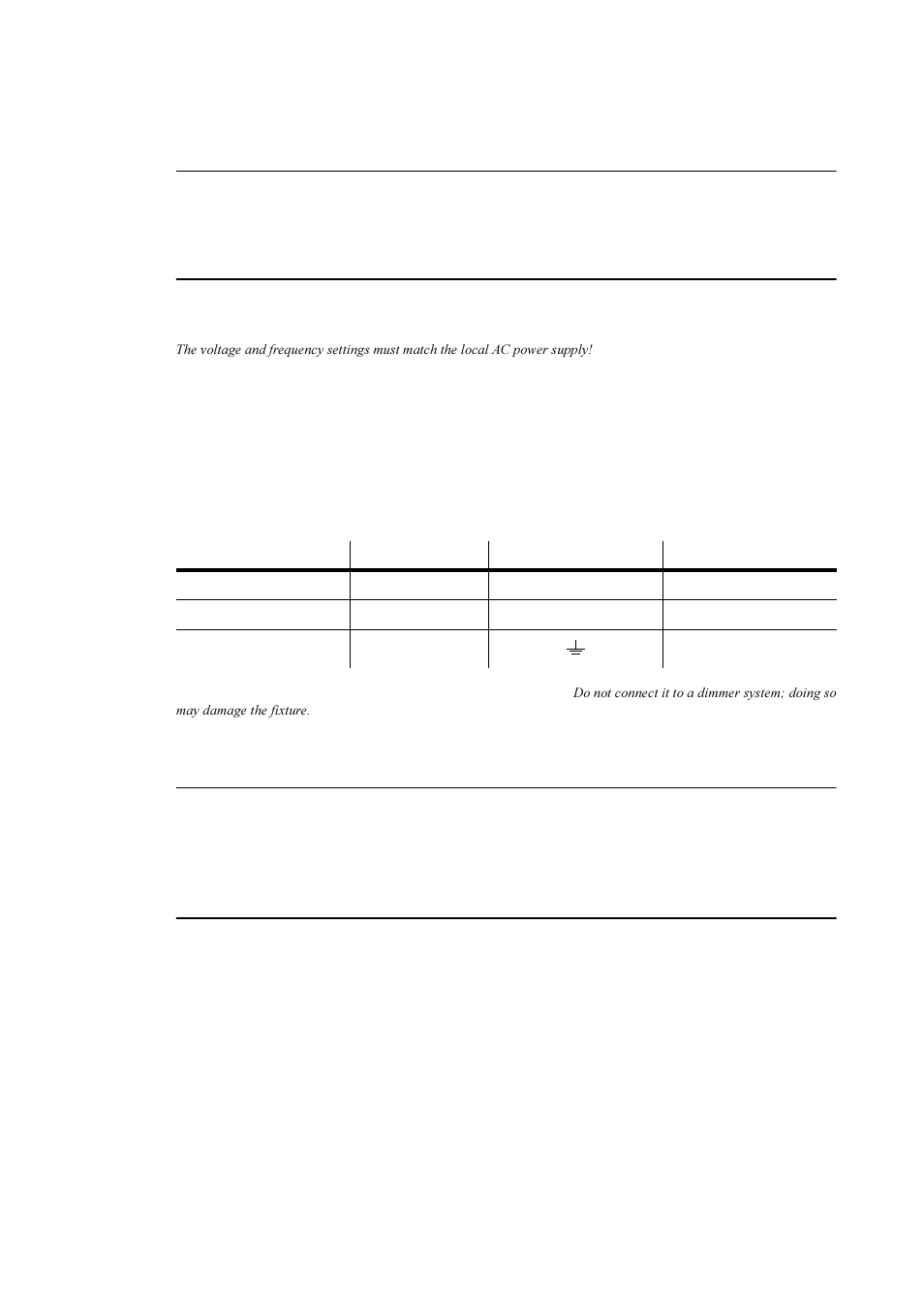 Powering the fixture, Check voltage and frequency settings, Install a plug on the power cord | Rigging | MartinLogan MAC 500/E User Manual | Page 6 / 36