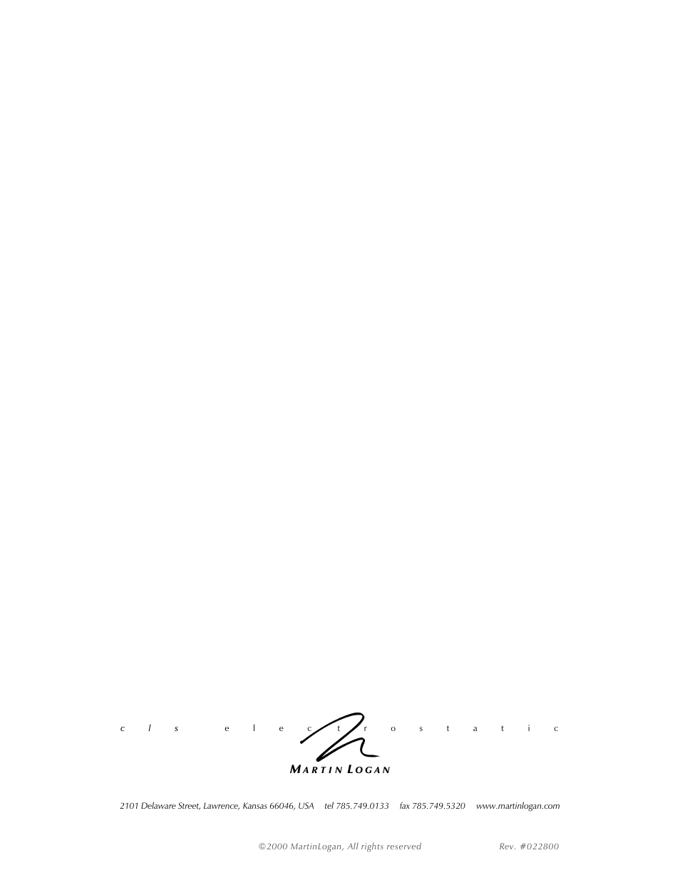 Back cover | MartinLogan Prodigy User Manual | Page 28 / 28