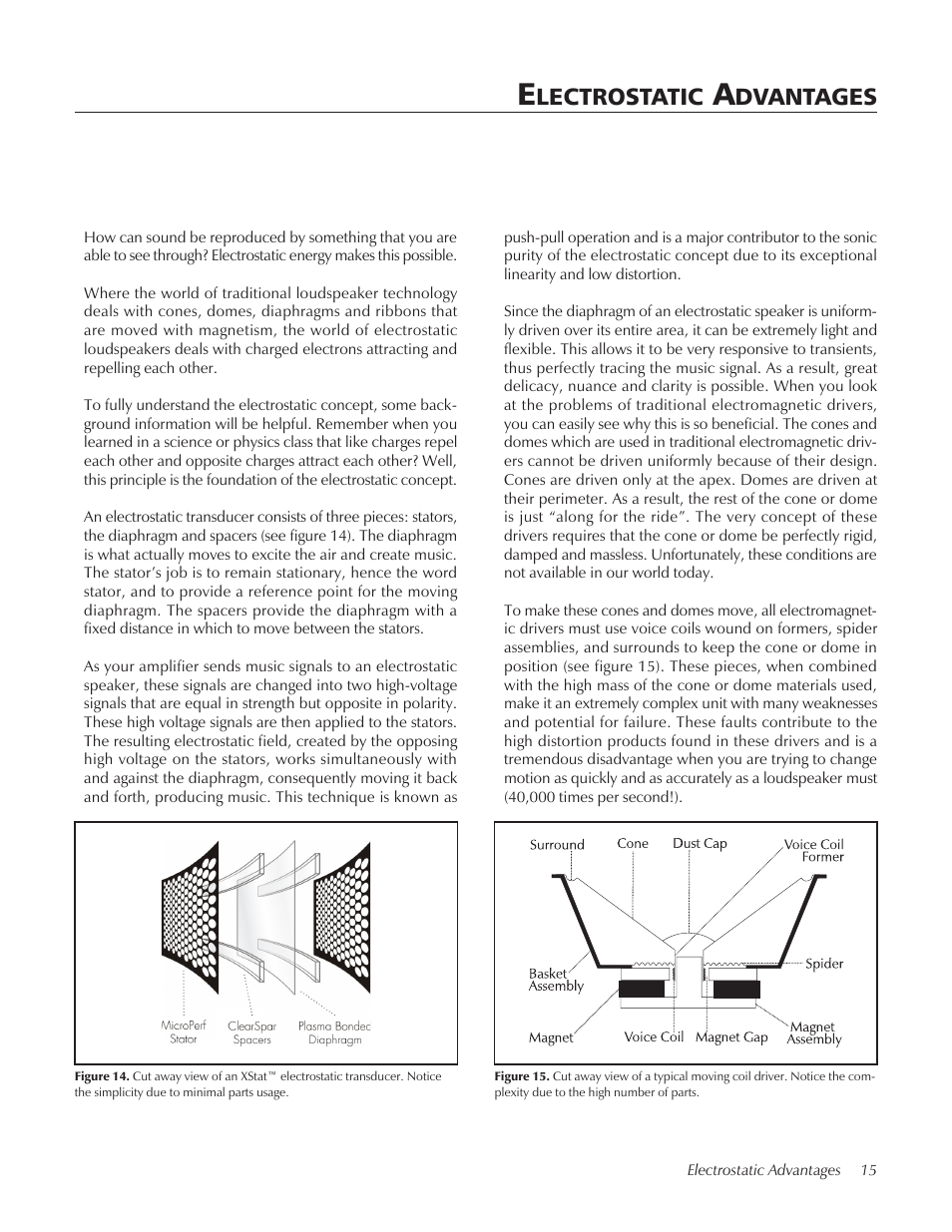 Lectrostatic, Dvantages | MartinLogan CLX User Manual | Page 15 / 28